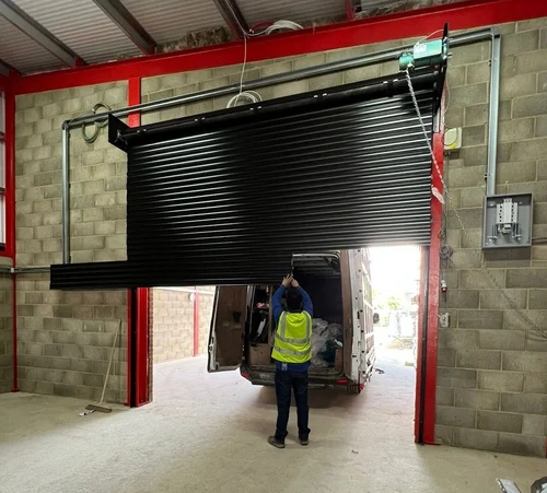 AB Roling Shutter team completing a shutter installation